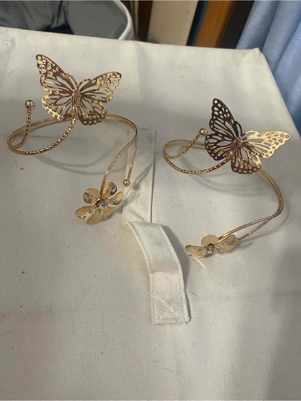 Gold Butterfly Curtain Tiebacks - Decorative Drapery Holdbacks